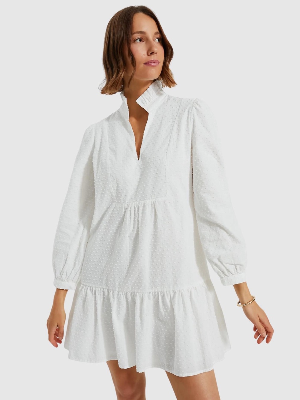 Tuckernuck Palmerston Swiss Dot 3/4 Sleeve Dress XL
